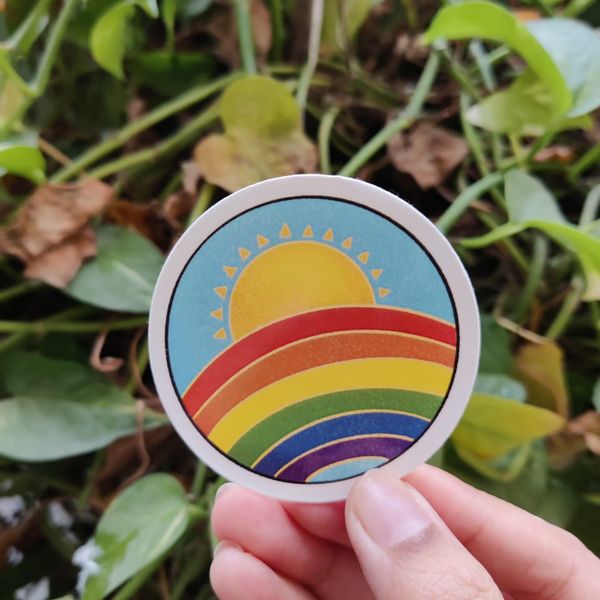 Rainbow with the Sun Sticker